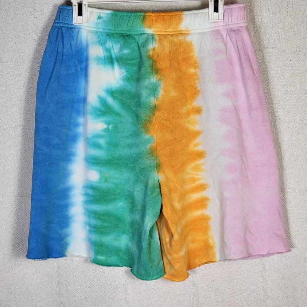 Wild Fable Multi Color Tie Dye Cotton Poly Material Elastic Tie Waist Shorts M - Picture 11 of 16